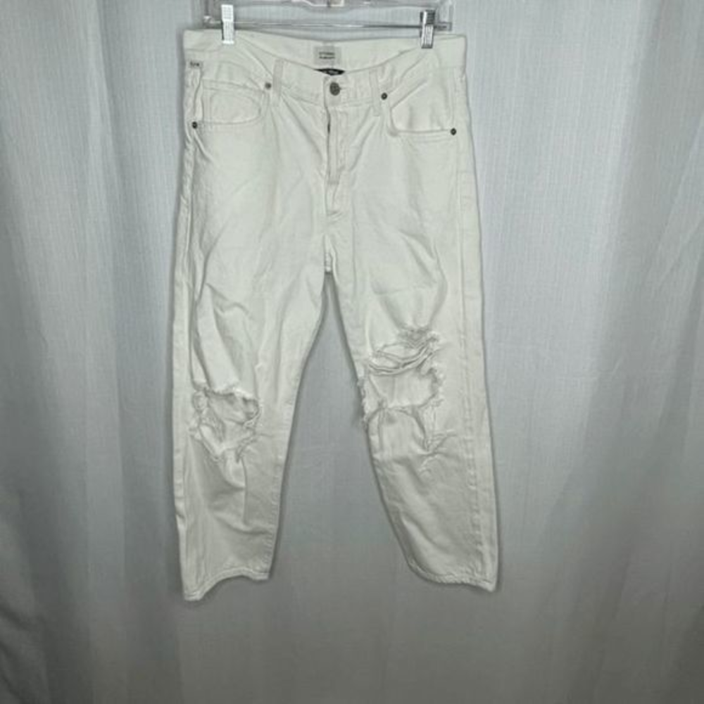 Citizens of Humanity WHite Emery Crop‎ Relaxed Jeans